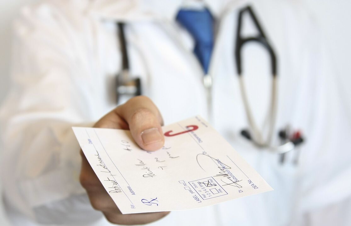 The doctor gives a prescription for the treatment of problems with potency after 50
