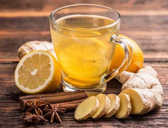 Tea with ginger, lemon, cinnamon and cloves for lasting erections