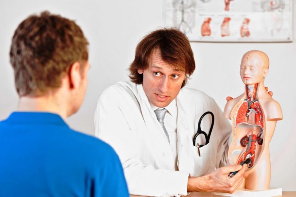 The doctor advises the patient on the reasons that inhibit potency